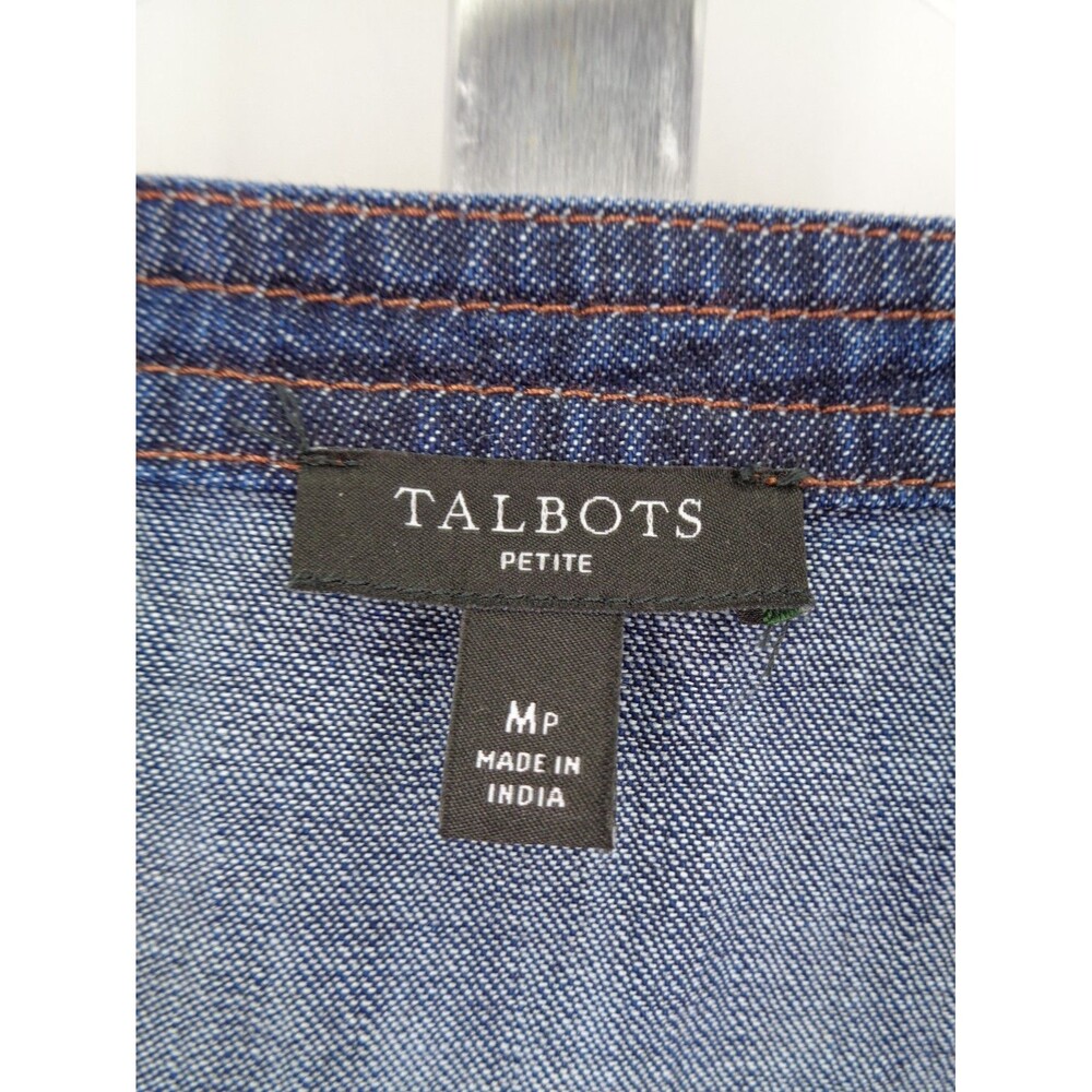 Talbots Petite Denim Utility Shirt Dress Size Medium Petite MP - Picture 10 of 11